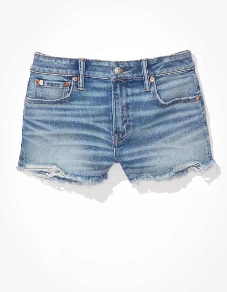 Shorts American Eagle AE77 High-Waisted Denim Indigo Femme | YRF-92141801